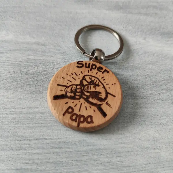 🔑 Porte-clés Rond en Bois de Hêtre – Image 4