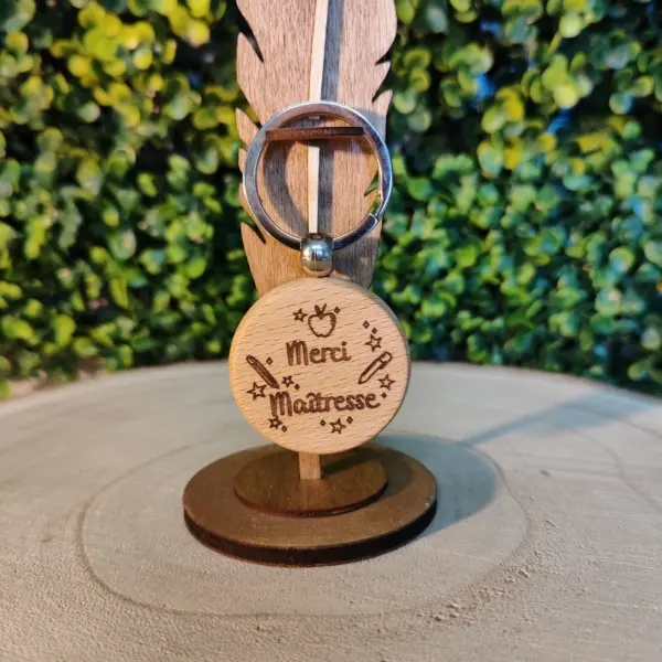 🔑 Porte-clés Rond en Bois de Hêtre – Image 5