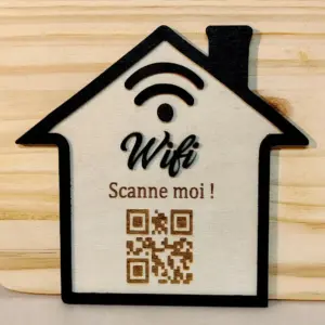 🏠 Panneau QR Code WiFi en Bois