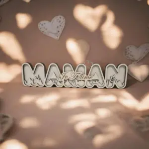 💖 Pancarte en Bois « Maman, je t’aime »