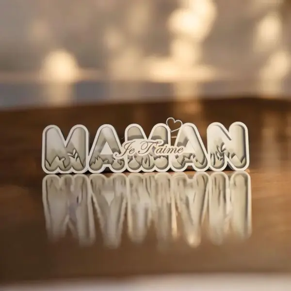 💖 Pancarte en Bois « Maman, je t’aime » – Image 2